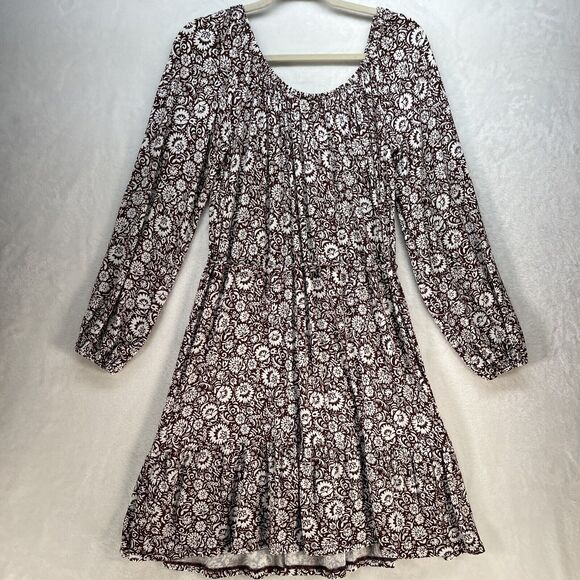 Boden Scoop Tiered Jersey Mini Dress Women’s Sz 6L Floral Boho Prairie Cottage - Picture 10 of 10